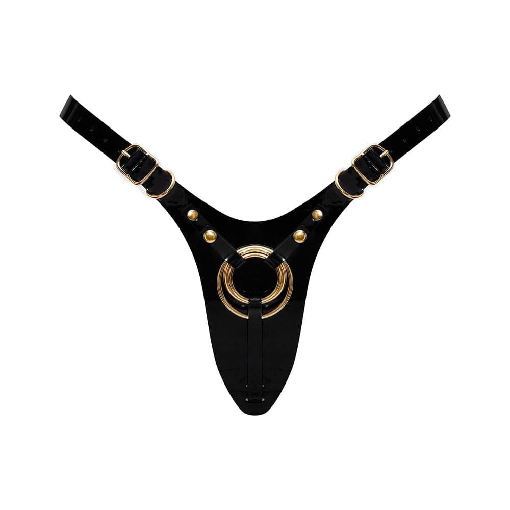 Strap-On-Me Leatherette Harness Fabulous One Size Black Glossy