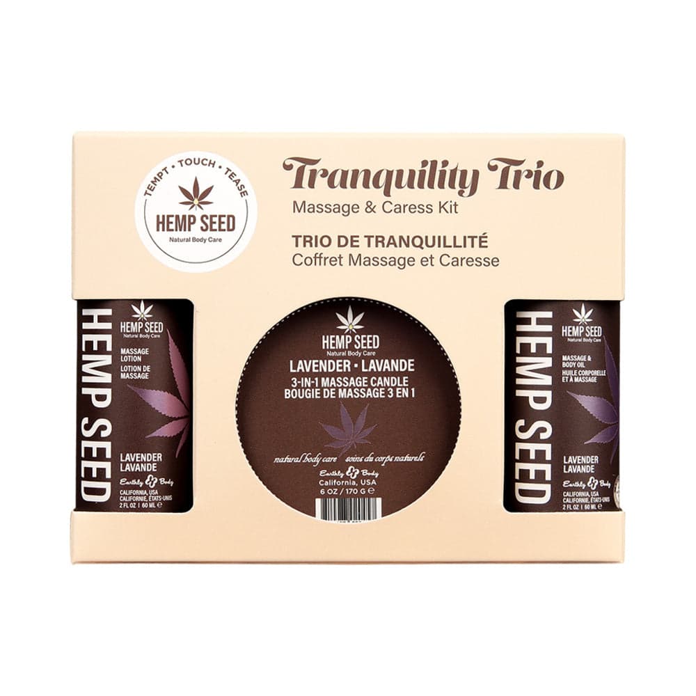 Earthly Body Hemp Seed Massage in a Box Gift Set Lavender