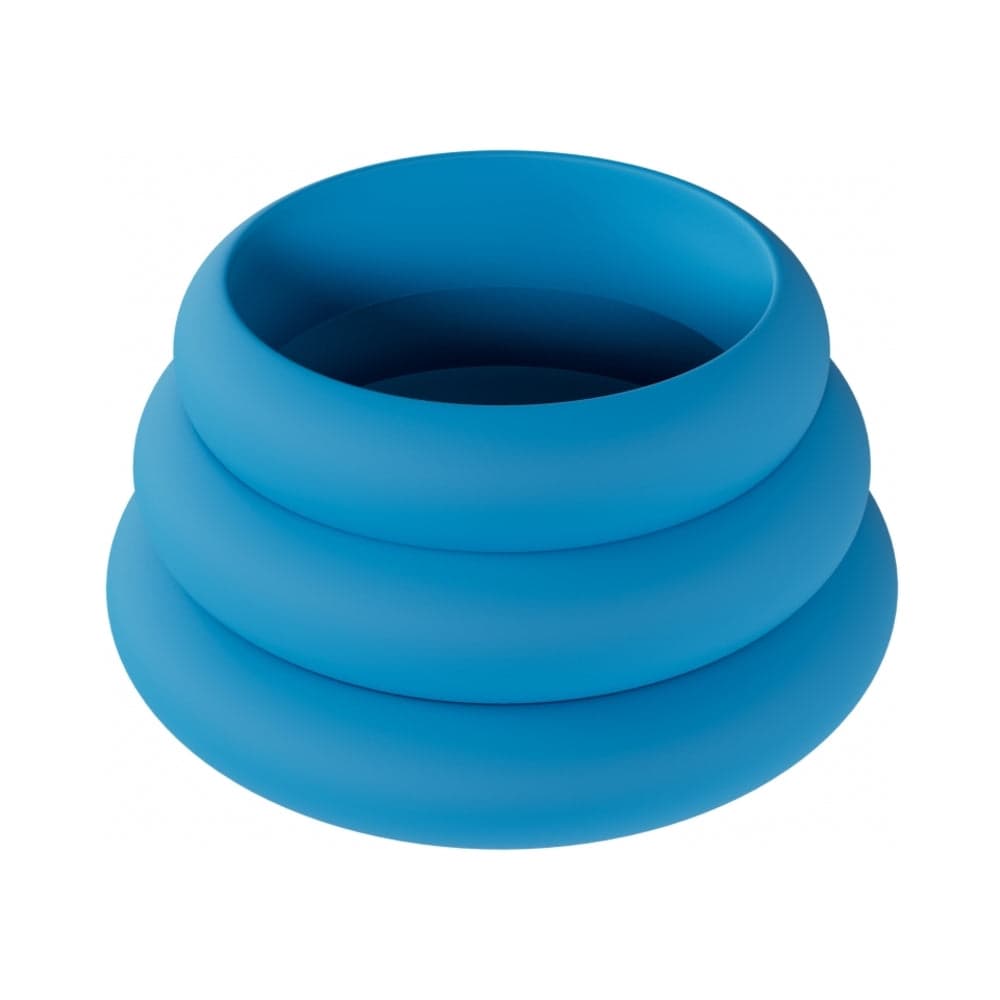 LEVELZ Wide O Silicone Cock Ring Set of 3 (30 mm/35 mm/42 mm) Teal