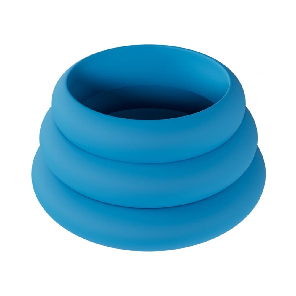 LEVELZ Wide O Silicone Cock Ring Set of 3 (42 mm/50 mm/55 mm) Teal
