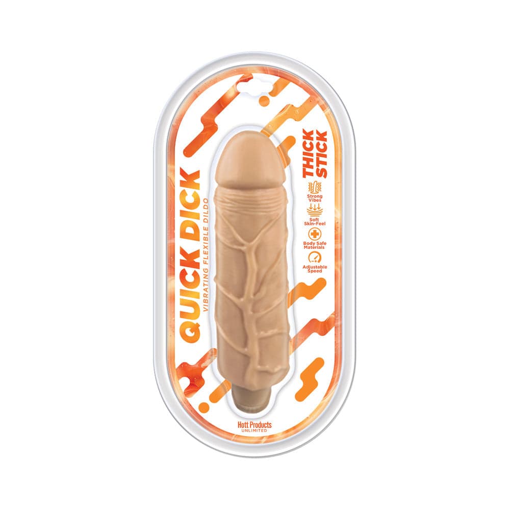 Quick Dick Thick Stick 7.75 in. Vibrating Flexible Dildo