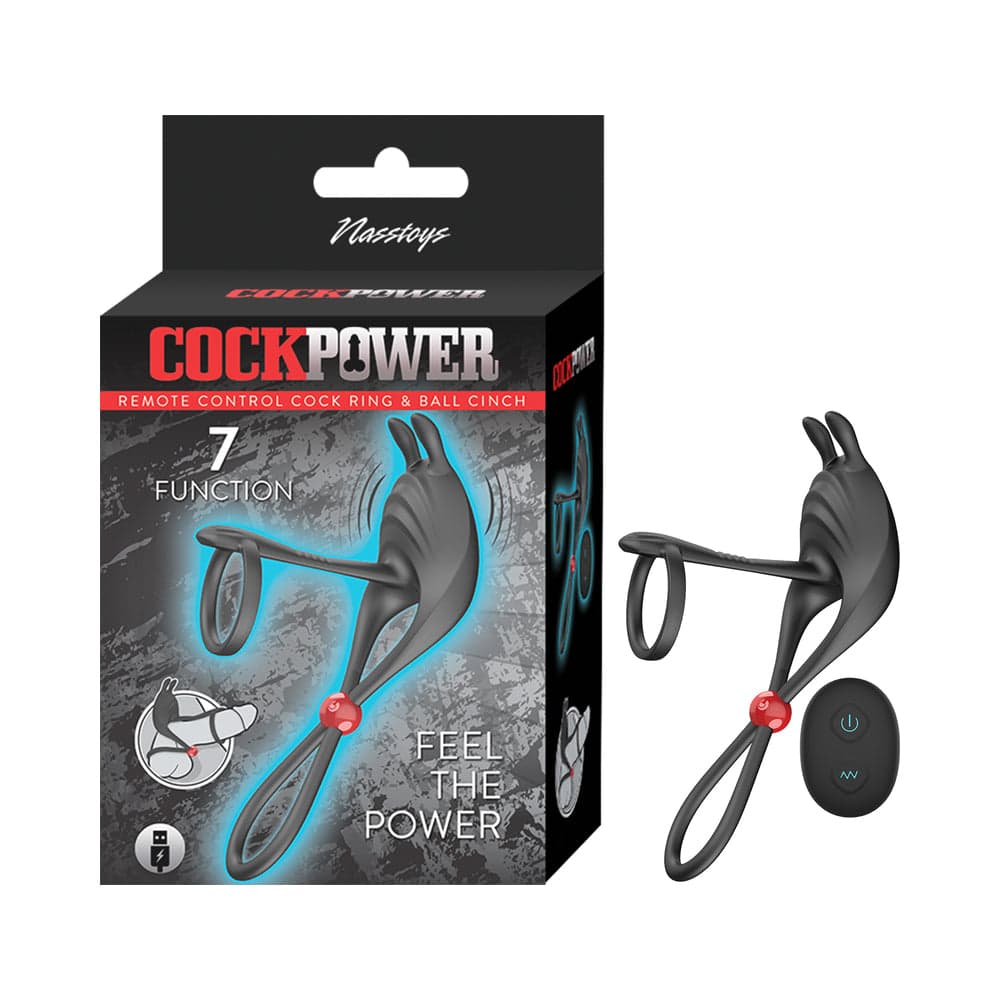 Cockpower Remote Control Cock Ring & Ball Cinch Black