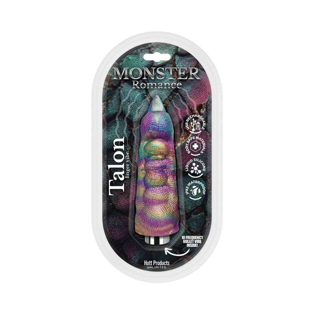 Monster Romance Talon Silicone Finger Sleeve with Multi-Speed Bullet