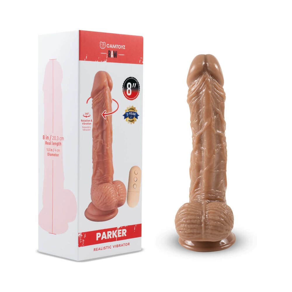 Camtoyz Raw Parker Realistic 8 in. Heated Vibrating Dildo