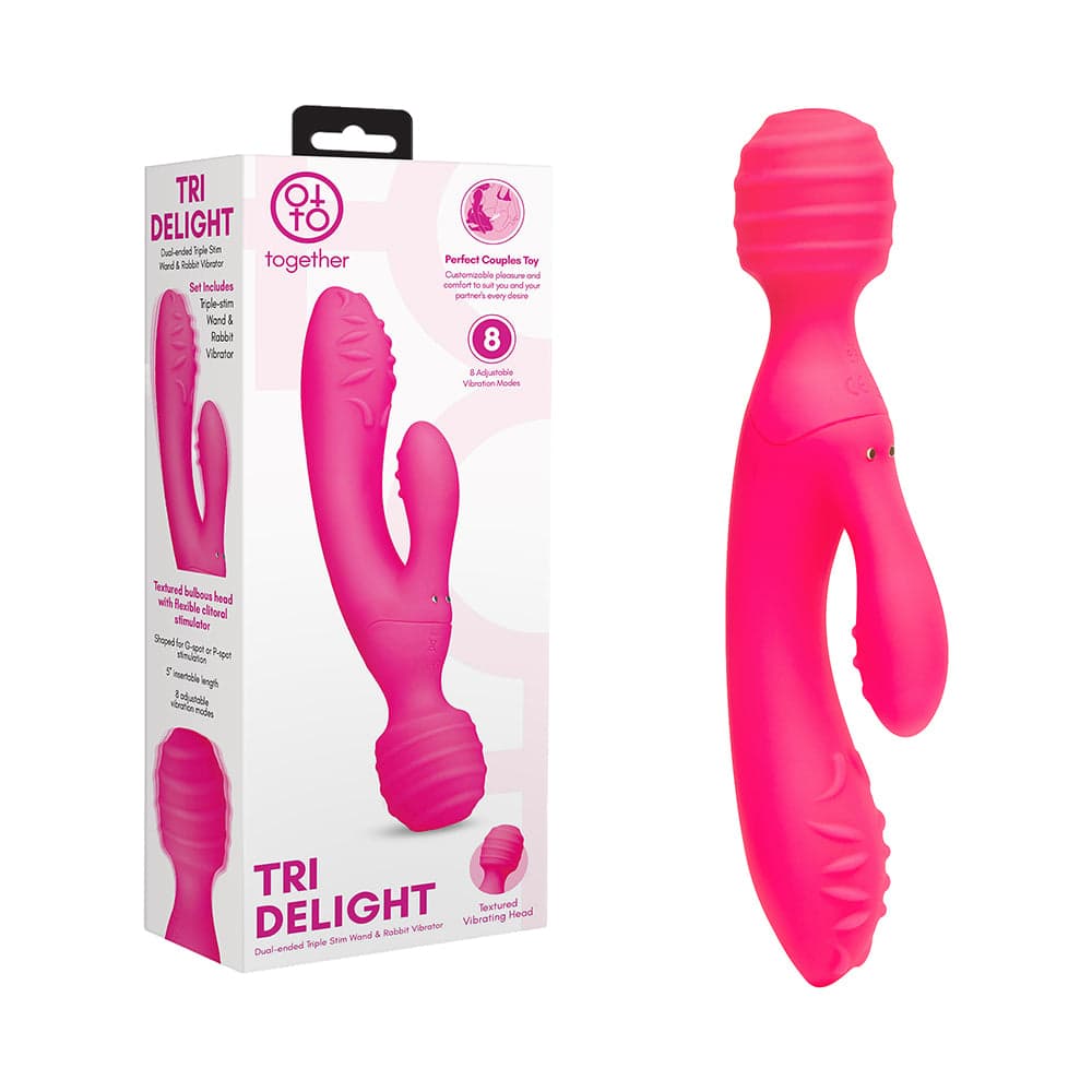 Together Toy Tri Delight Dual-Ended Triple Stim Wand & Rabbit Vibrator