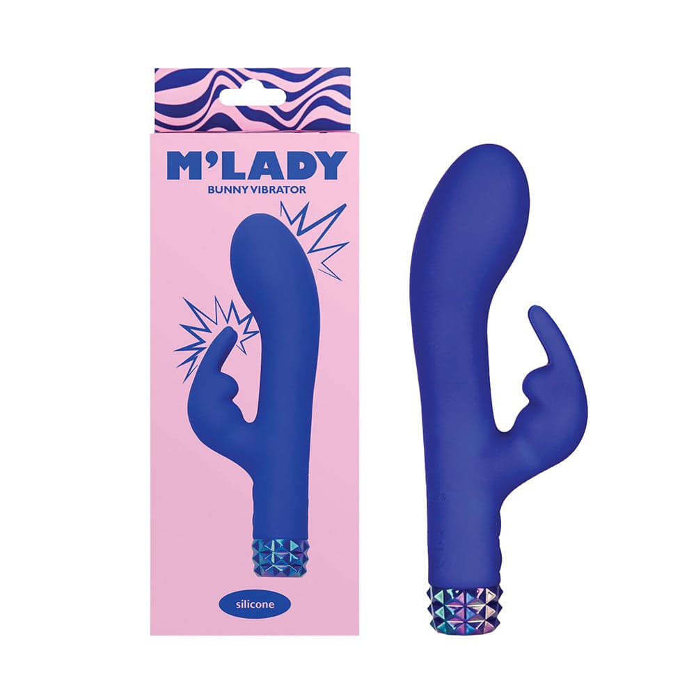 M'Lady Bunny Vibrator 6 in. Blue