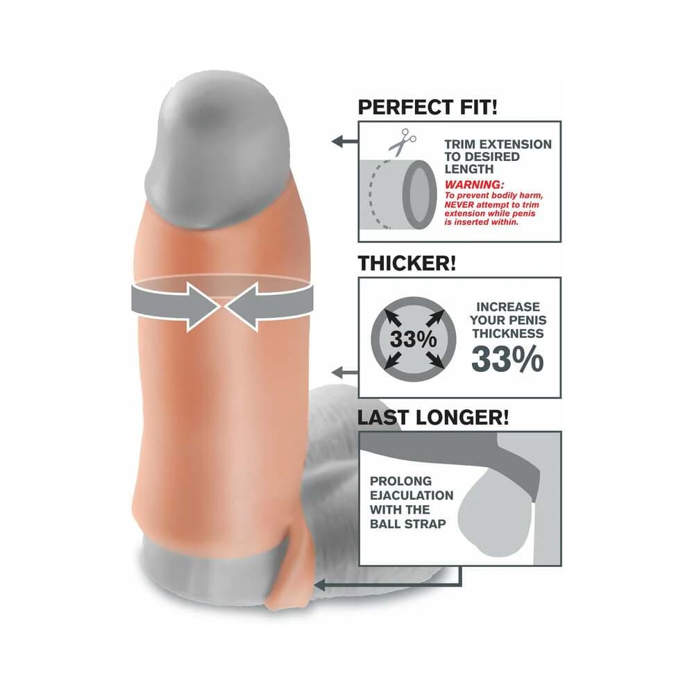 Fantasy X-tensions 7 in. Real Feel Enhancer XL Open-Ended Sling Beige thumbnail
