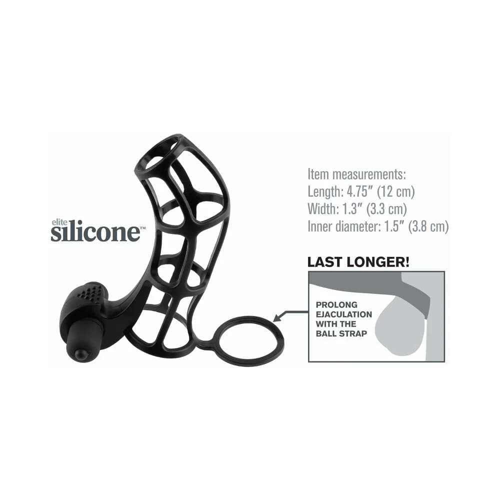 Fantasy X-tensions Vibrating Deluxe Silicone Power Cage Black thumbnail