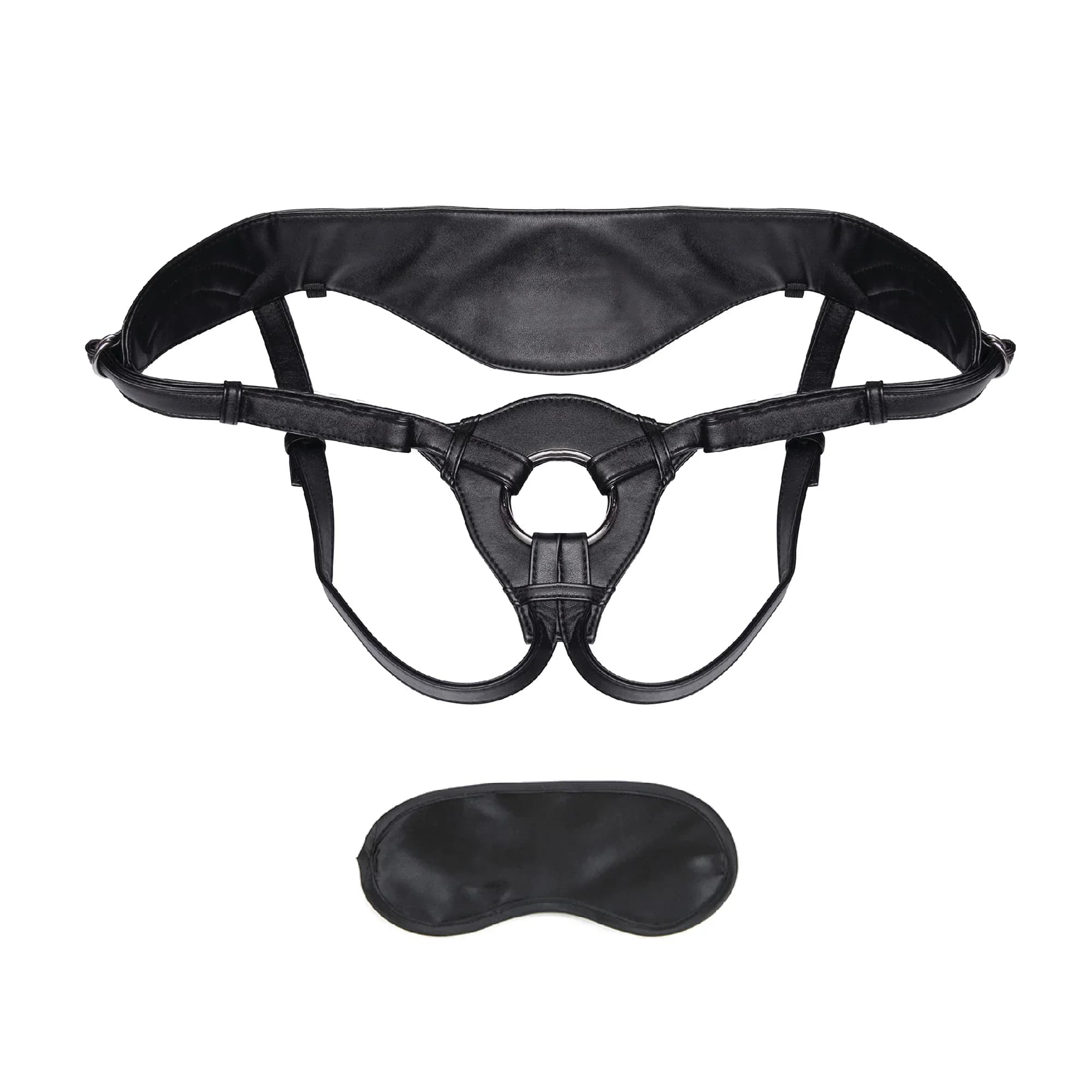 Lux Fetish Patent Leather Strap-On Harness Black thumbnail