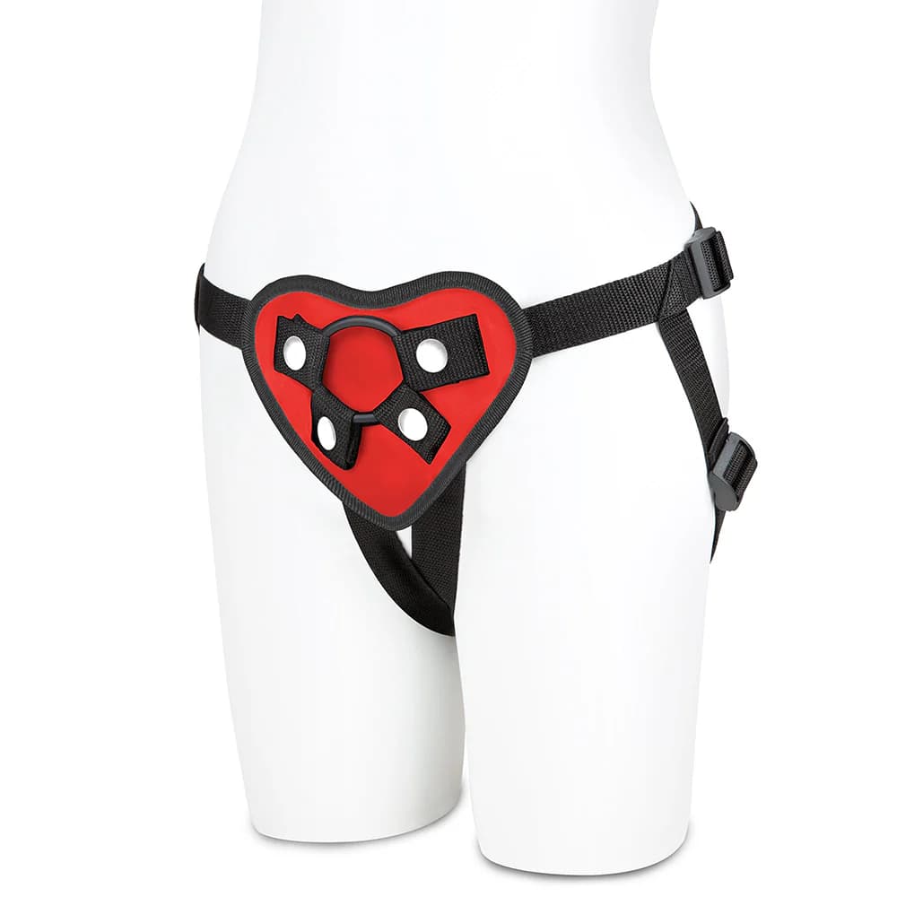 Lux Fetish Red Heart Strap-On Harness thumbnail