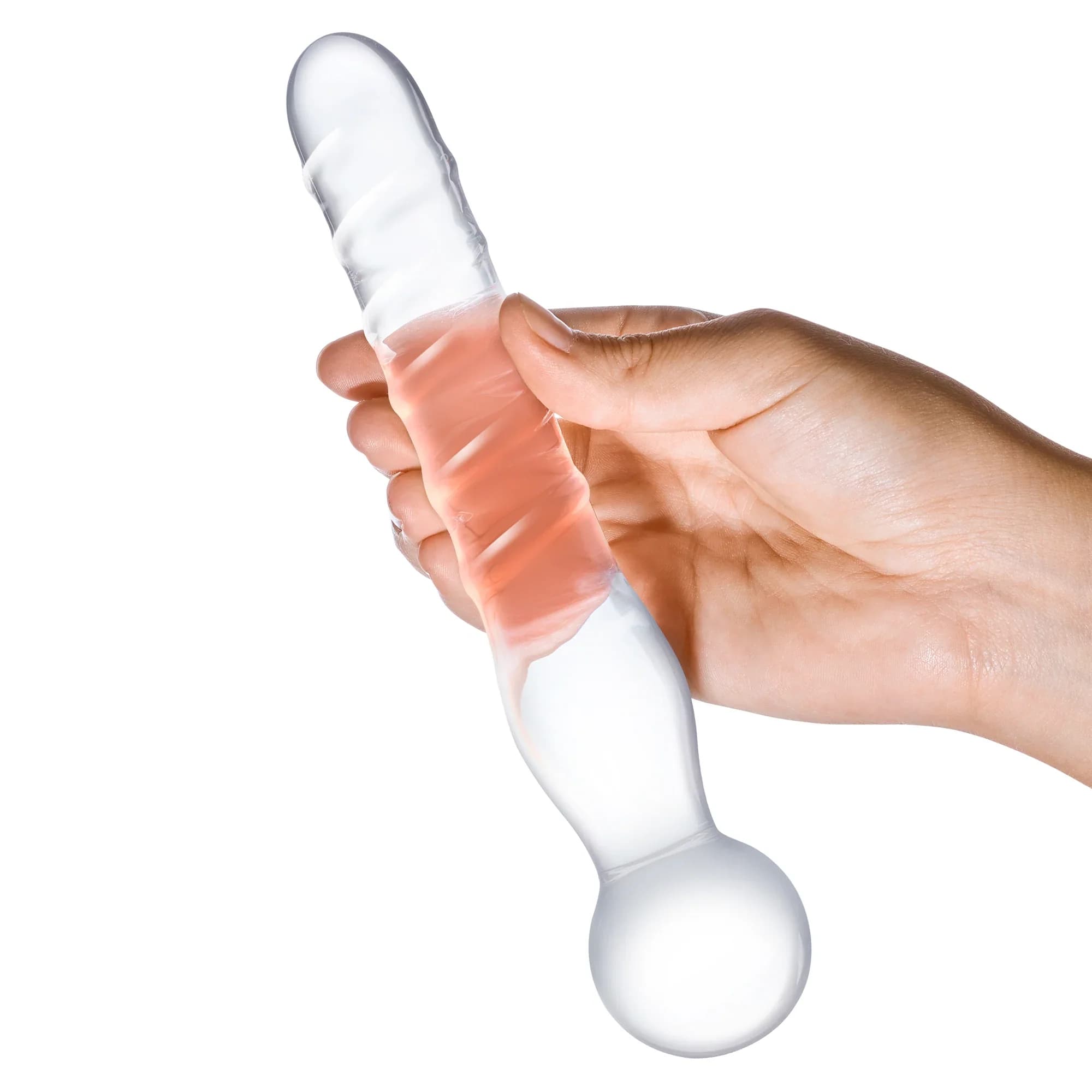 Glas 8 in. Joystick Clear Glass Dildo thumbnail