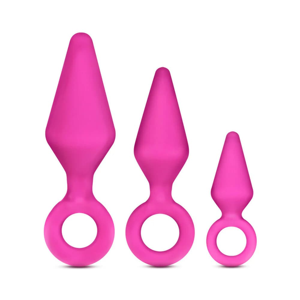 Luxe Candy Rimmer 3-Piece Silicone Anal Plug Kit Pink thumbnail