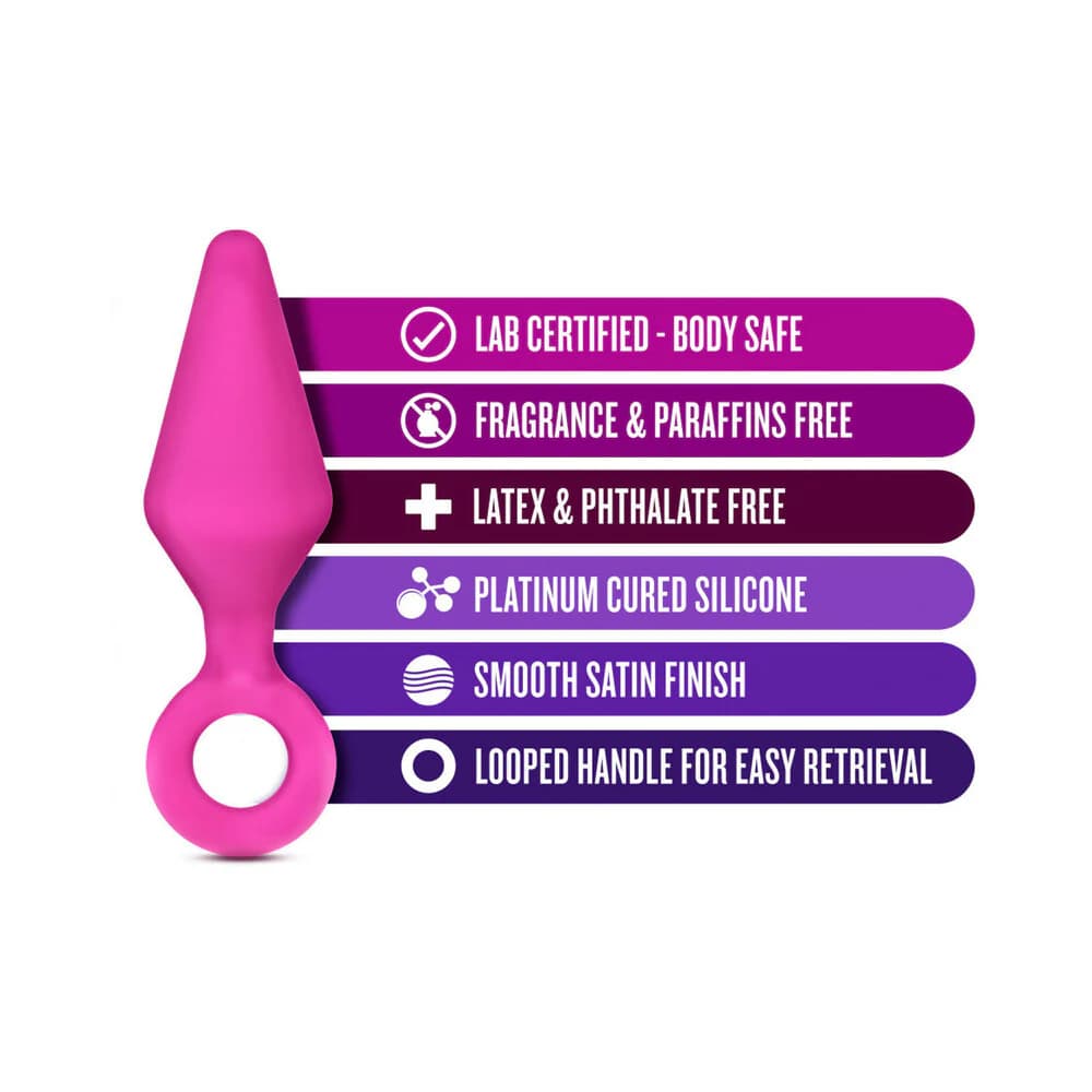 Luxe Candy Rimmer 3-Piece Silicone Anal Plug Kit Pink thumbnail