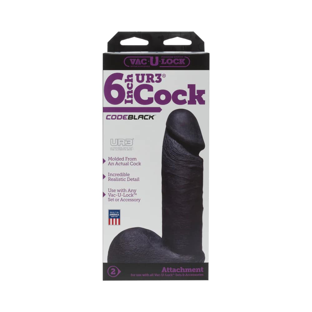 Vac-U-Lock - ULTRASKYN 6in Realistic Cock CODEBLACK thumbnail