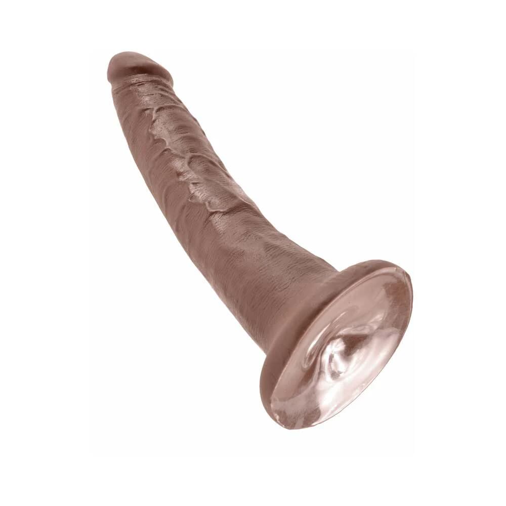 King Cock 7 in. Cock Realistic Dildo With Suction Cup Brown thumbnail