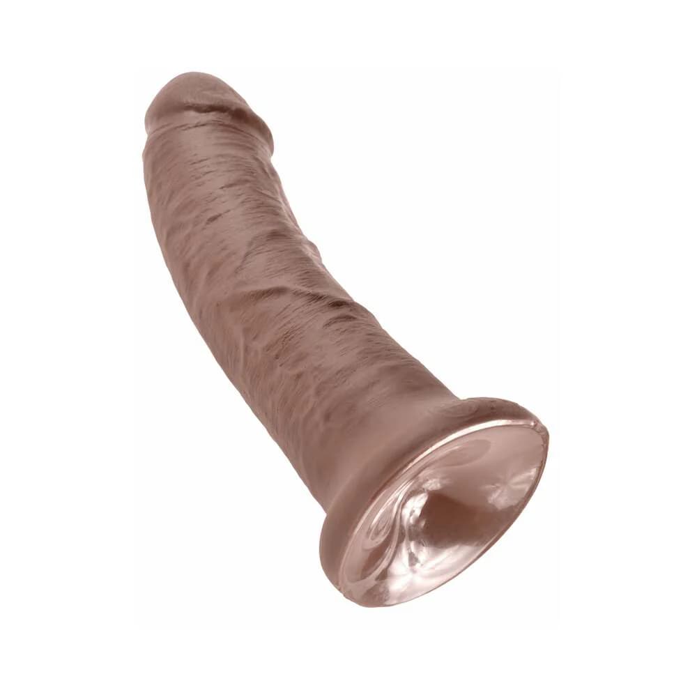 King Cock 8 in. Cock Realistic Dildo With Suction Cup Brown thumbnail