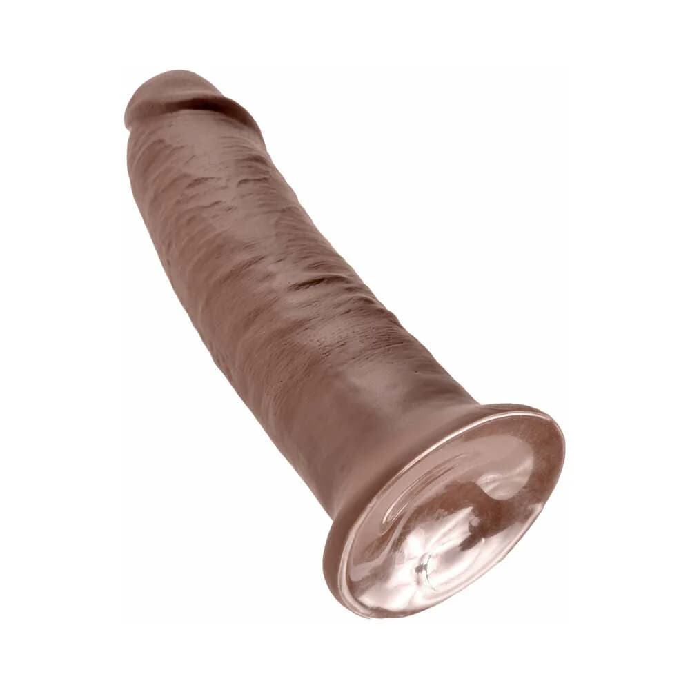 King Cock 10 in. Cock Realistic Dildo With Suction Cup Brown thumbnail