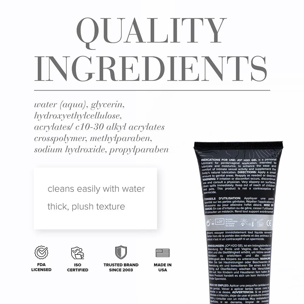 JO H2O Gel Water-Based Personal Lubricant 4 oz. thumbnail