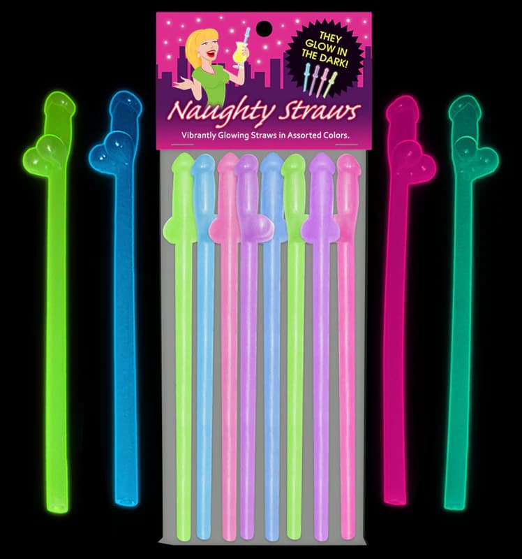 Glow-in-the-Dark Naughty Straws 8-Pack thumbnail