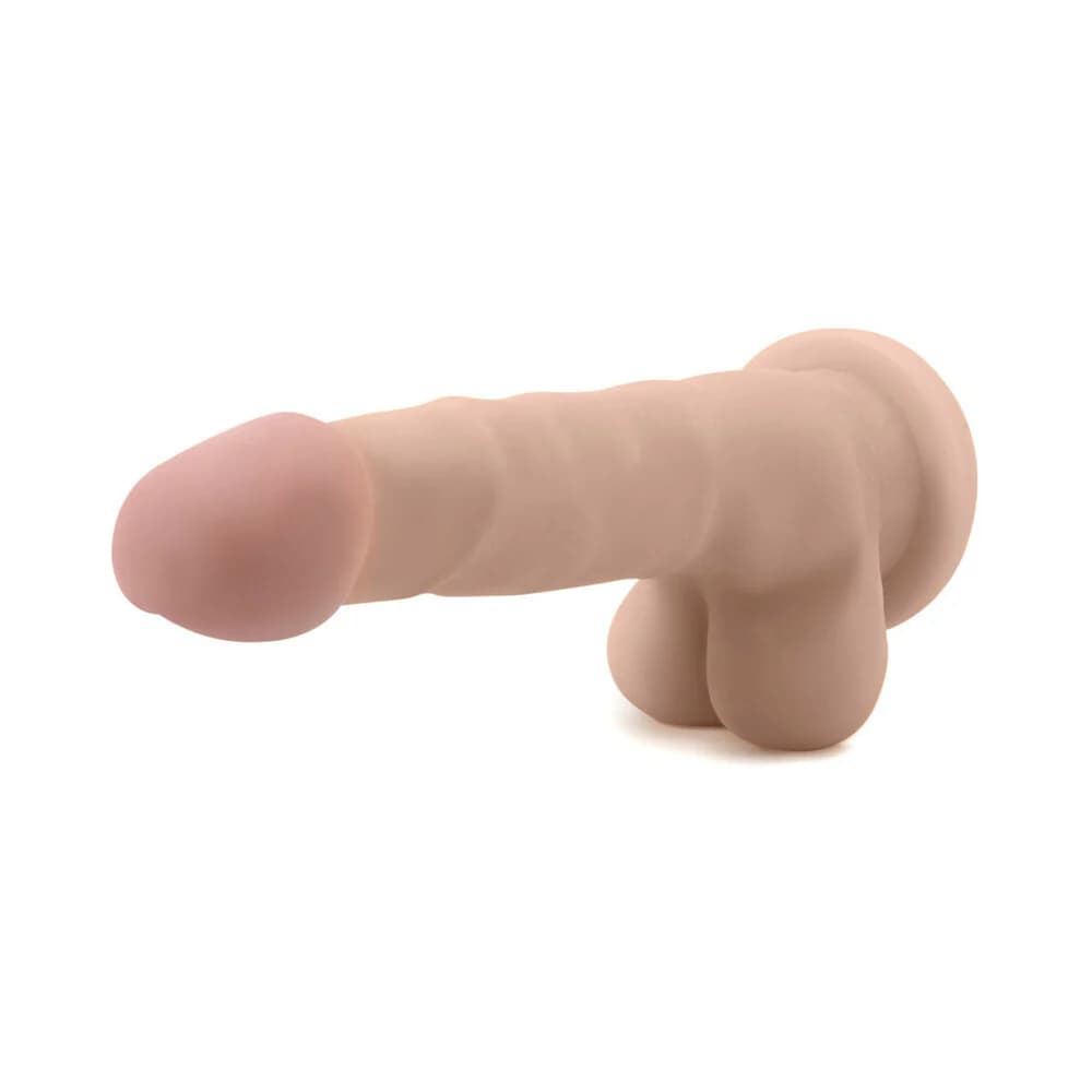 Au Naturel 7 in. Sam Posable Dual Density Dildo with Balls Beige thumbnail