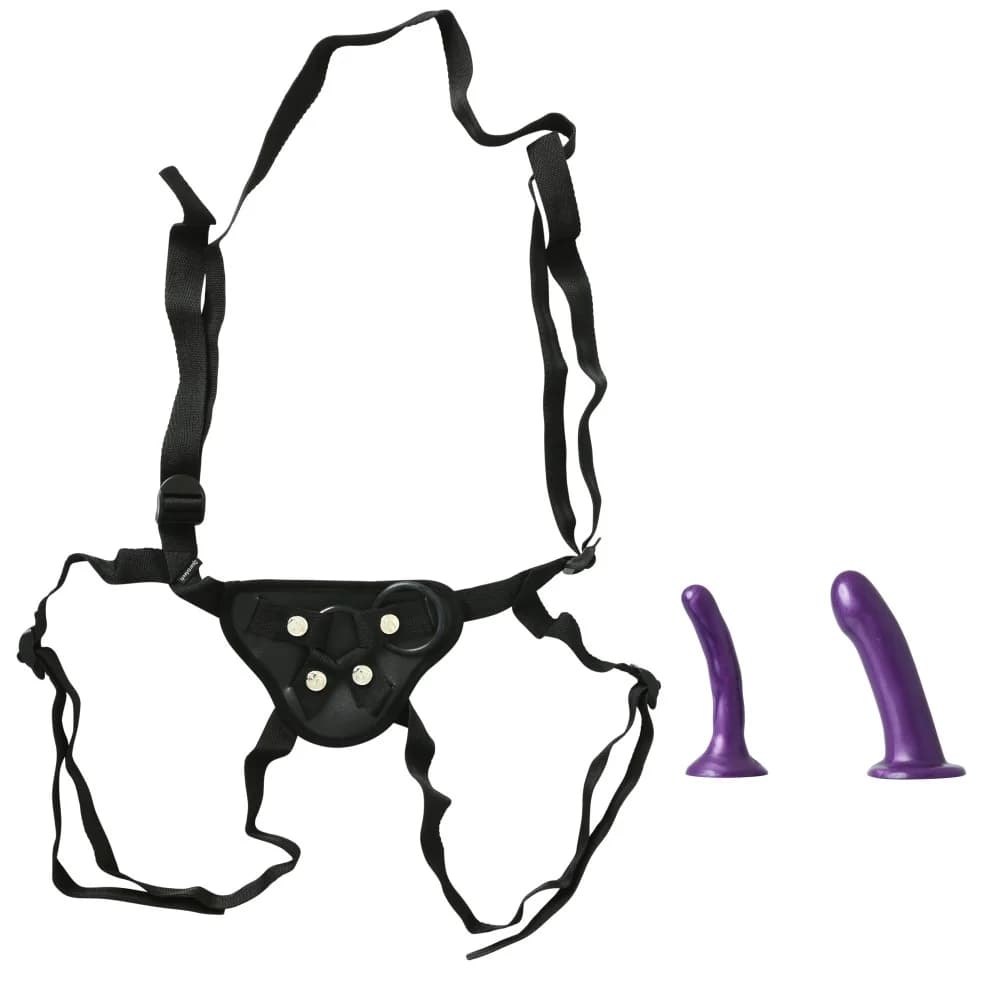 Sportsheets Anal Explorer Kit with Adjustable Strap-On Harness & 2-Piece Silicone Dildo Set thumbnail