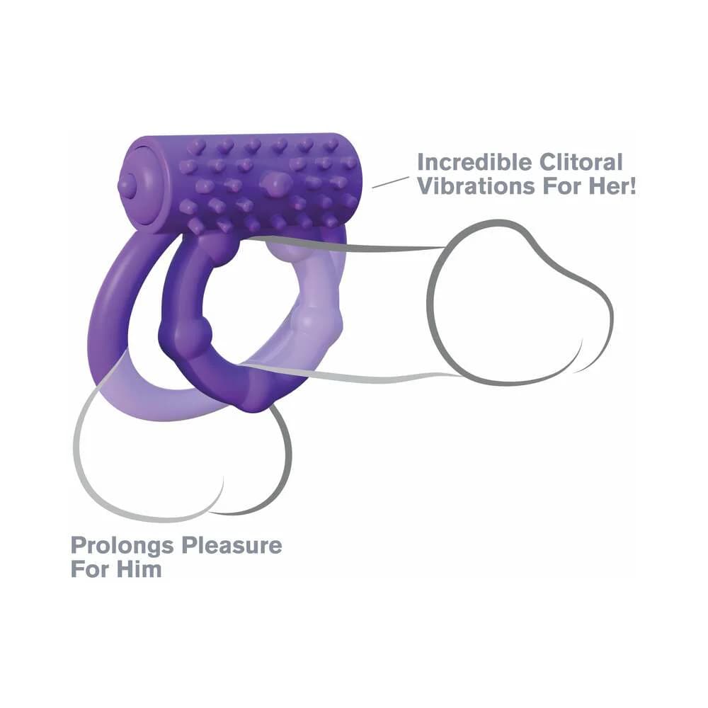 Fantasy C-Ringz Silicone Vibrating Prolong Performance Ring Purple thumbnail