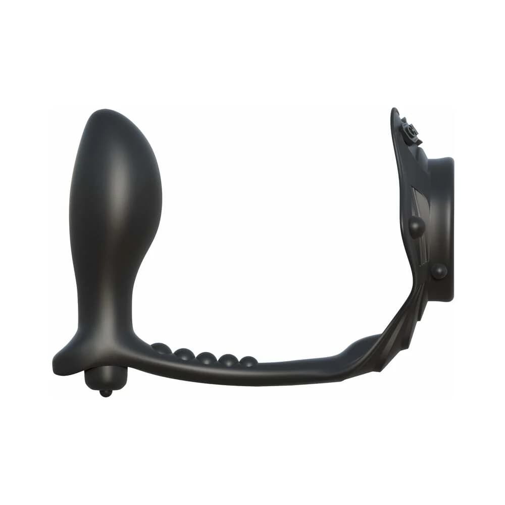 Fantasy C-Ringz Rock Hard Ass-Gasm Vibrating Silicone Cockring With Anal Plug Black thumbnail