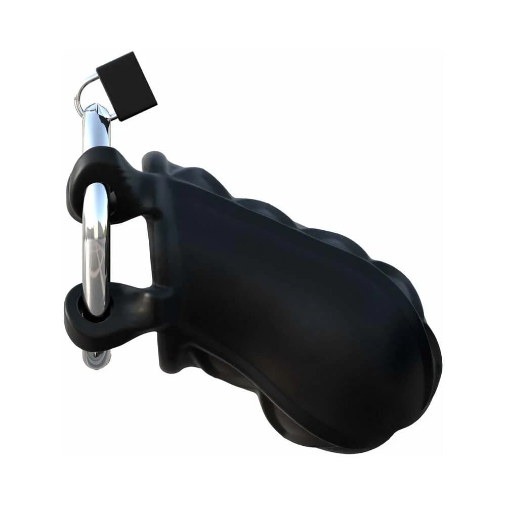 Fantasy C-Ringz Extreme Silicone Cock Blocker Locking Chastity Cage Black thumbnail