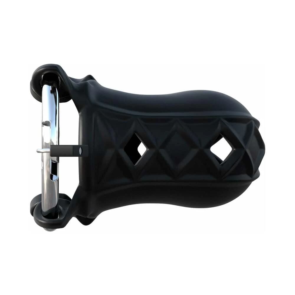 Fantasy C-Ringz Extreme Silicone Cock Blocker Locking Chastity Cage Black thumbnail