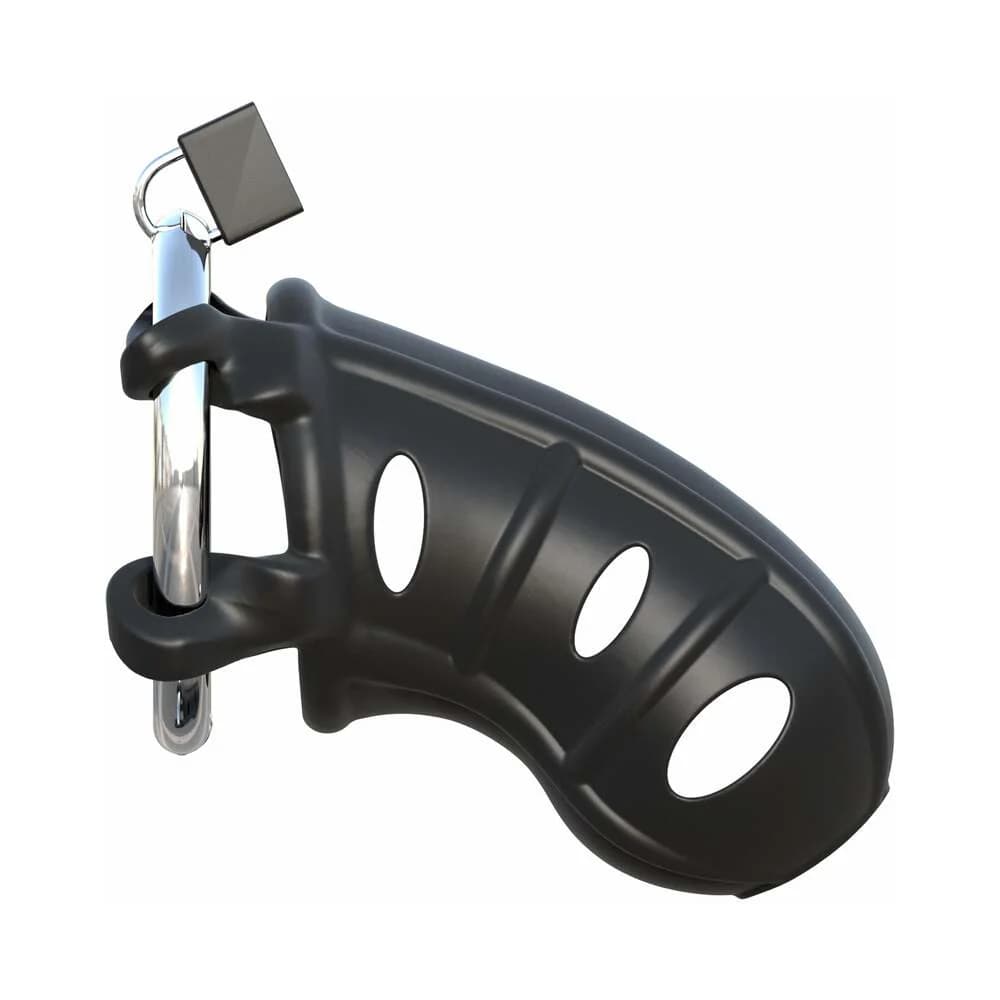 Fantasy C-Ringz Hardcore Silicone Cock Blocker Locking Chastity Cage Black thumbnail
