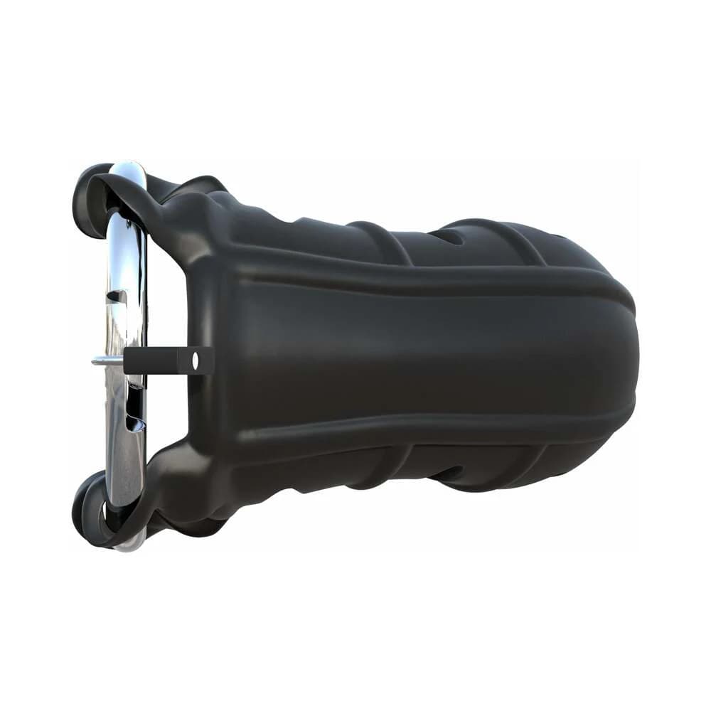 Fantasy C-Ringz Hardcore Silicone Cock Blocker Locking Chastity Cage Black thumbnail
