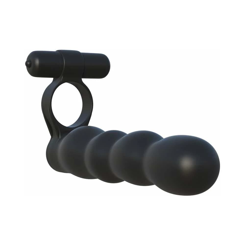 Fantasy C-Ringz Posable Partner Double Penetrator Vibrating Cockring Black thumbnail