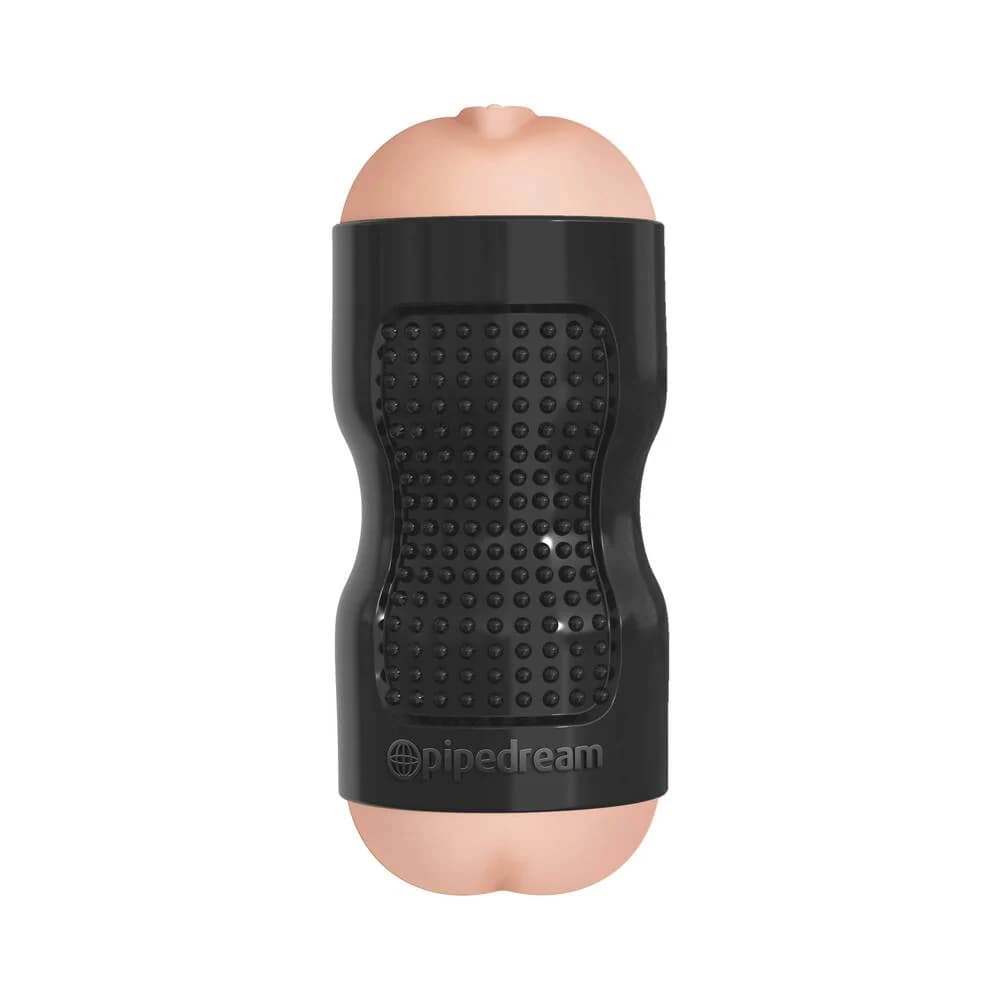 PDX Tight Grip Pussy & Ass Dual Density Squeezable Masturbator Beige/Black thumbnail