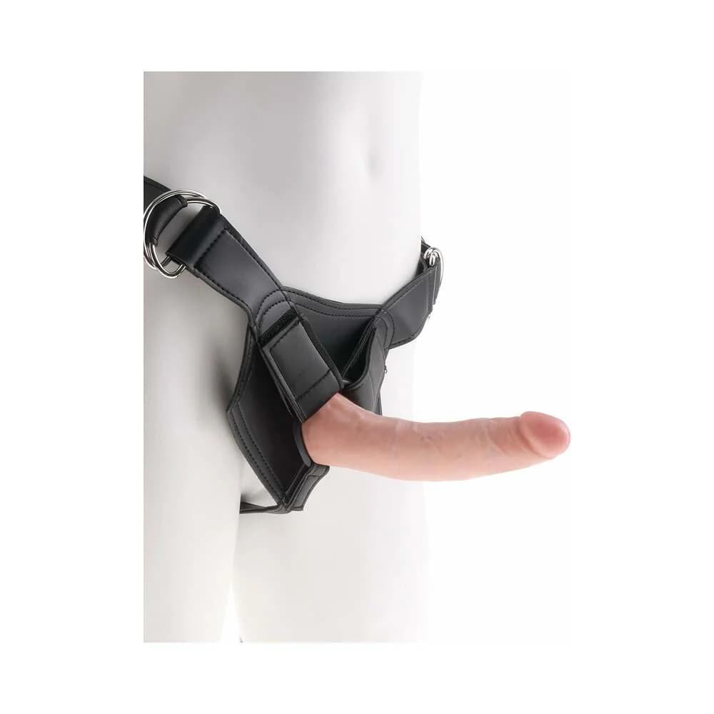 King Cock Strap-On Harness With 7 in. Cock Beige thumbnail