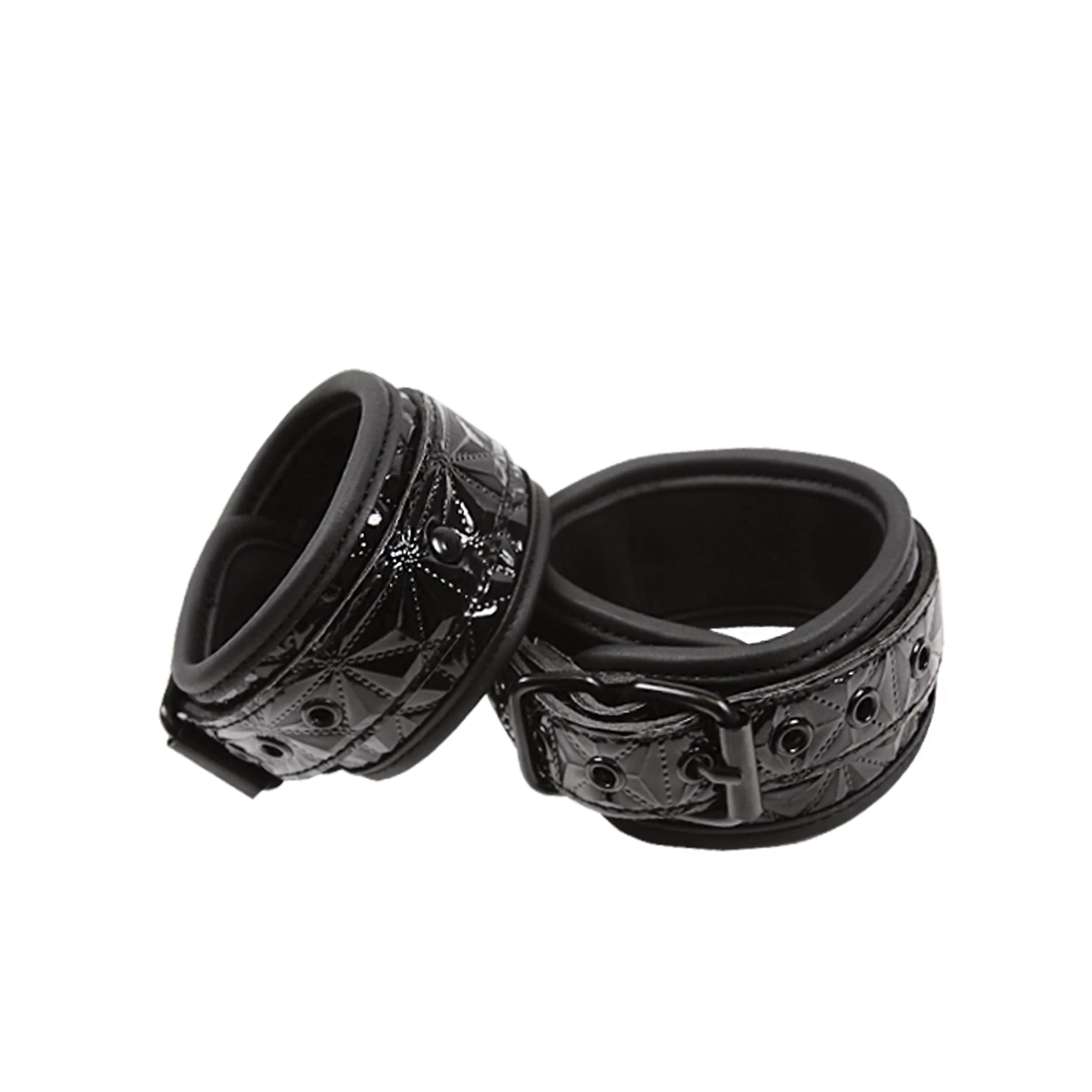 Sinful Vinyl Wrist Cuffs Black thumbnail
