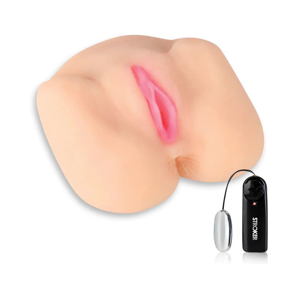 Hustler Vibrating Spread Eagle Pussy & Ass Dual Entry Masturbator thumbnail