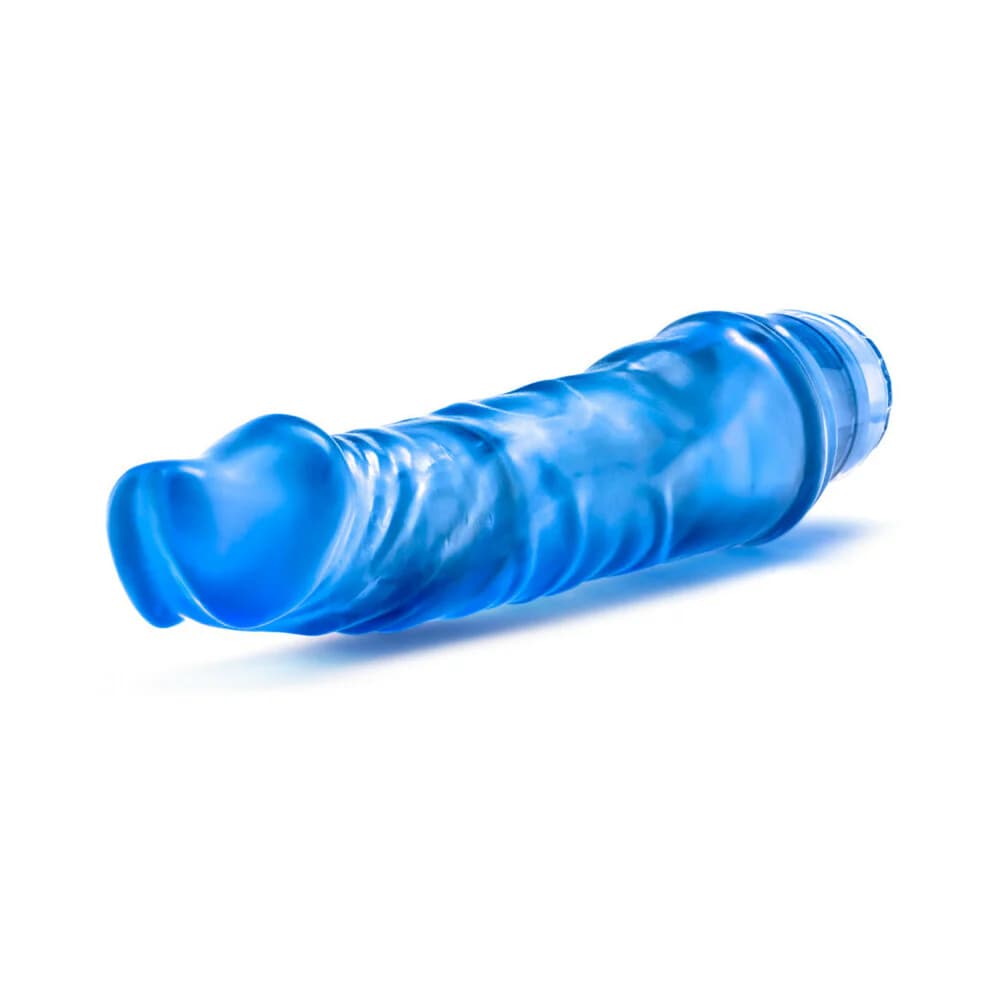 B Yours Vibe 6 Realistic 9.25 in. Vibrating Dildo Blue thumbnail