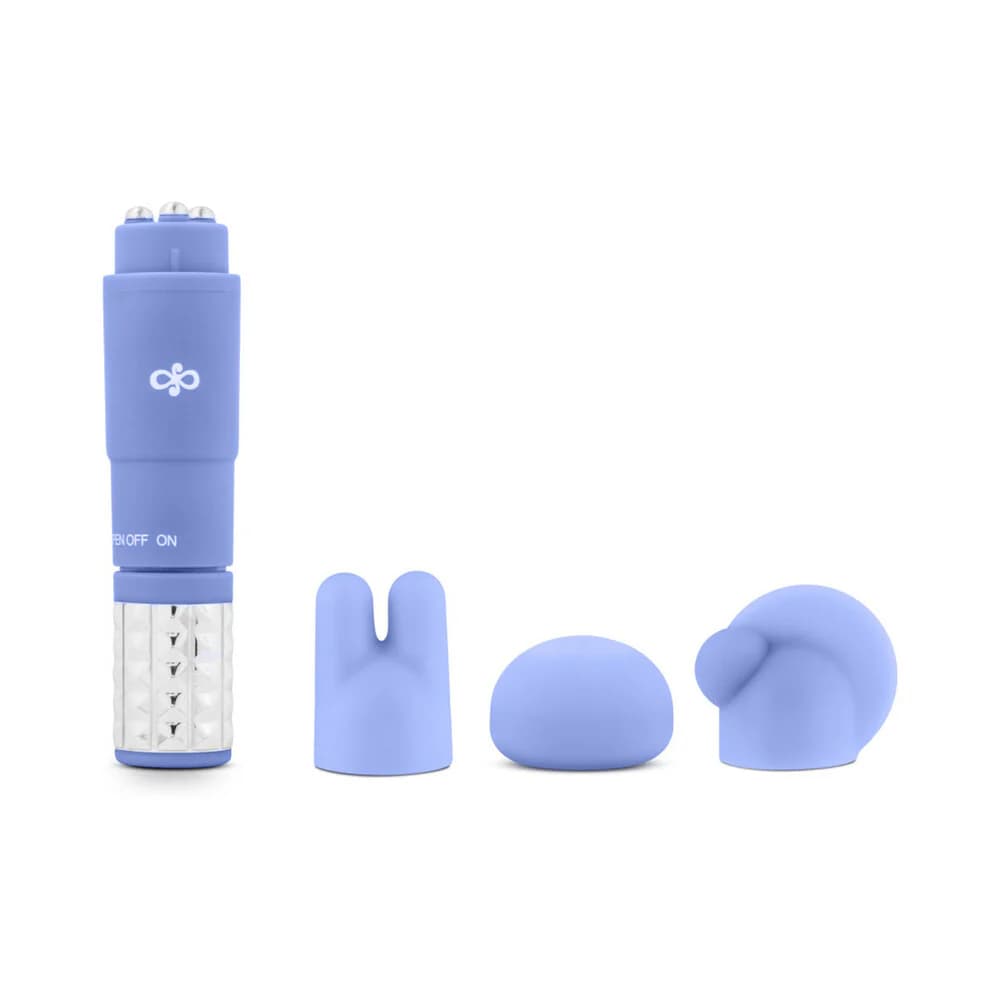Rose Revitalize Massage Kit with Mini Vibrator & 3 Silicone Attachments Periwinkle thumbnail