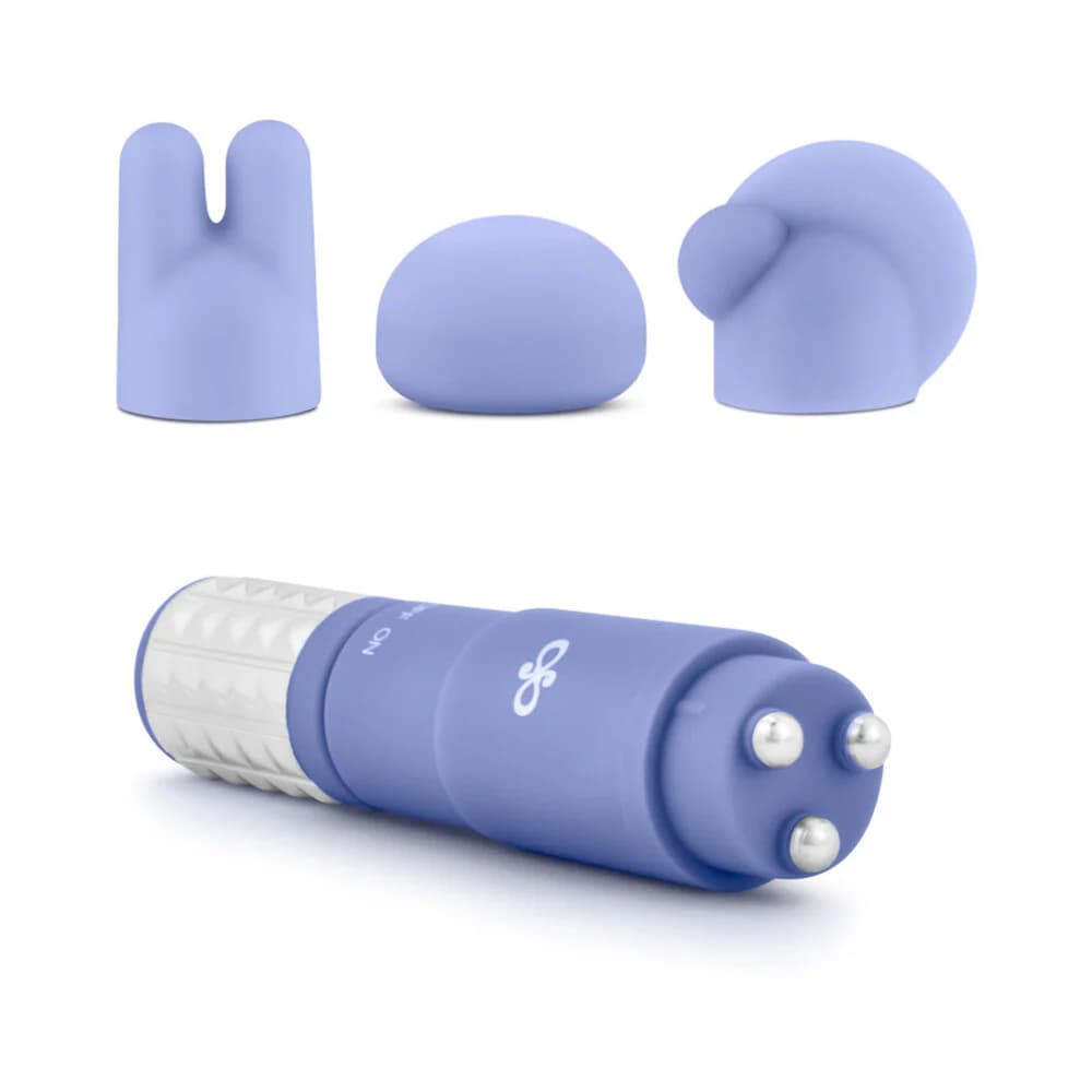 Rose Revitalize Massage Kit with Mini Vibrator & 3 Silicone Attachments Periwinkle thumbnail