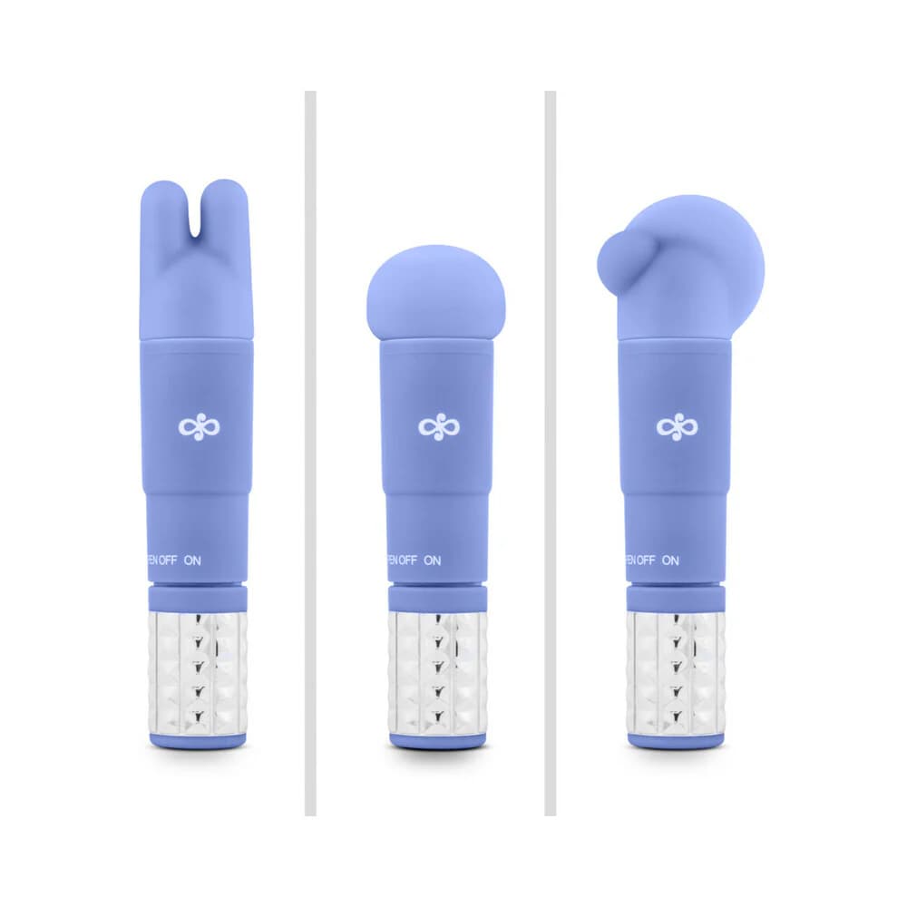 Rose Revitalize Massage Kit with Mini Vibrator & 3 Silicone Attachments Periwinkle thumbnail