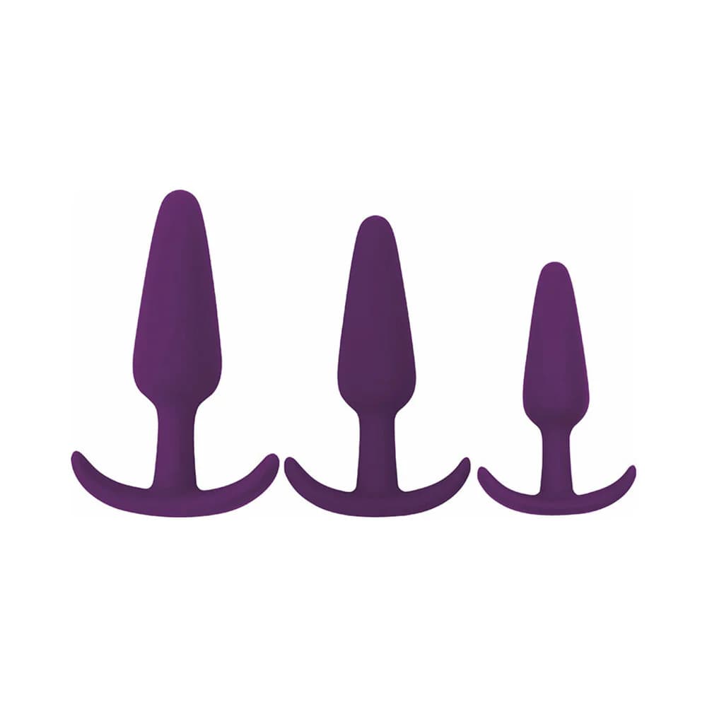 Gossip Rump Rockers 3-Piece Silicone Anal Plug Training Set Violet thumbnail