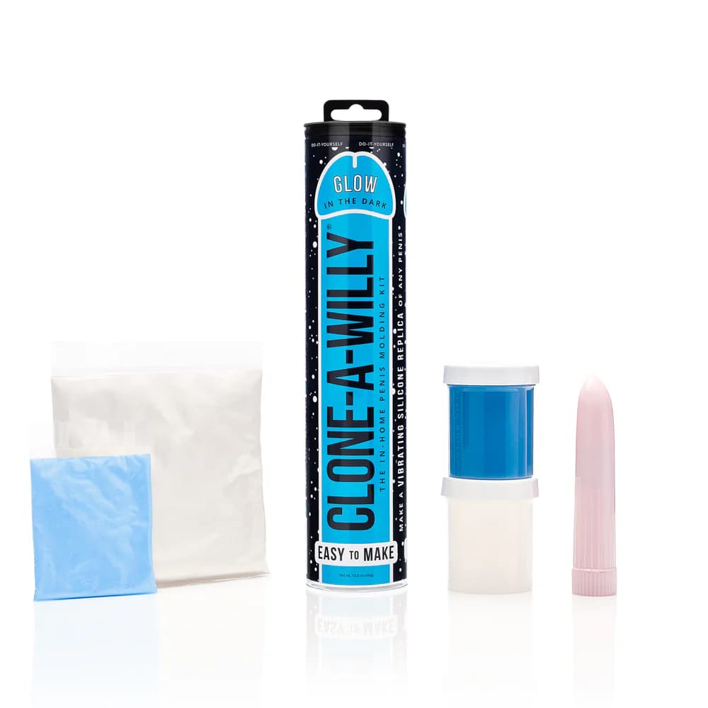 Clone-A-Willy DIY Vibrating Dildo Kit Glow-in-the-Dark Blue thumbnail