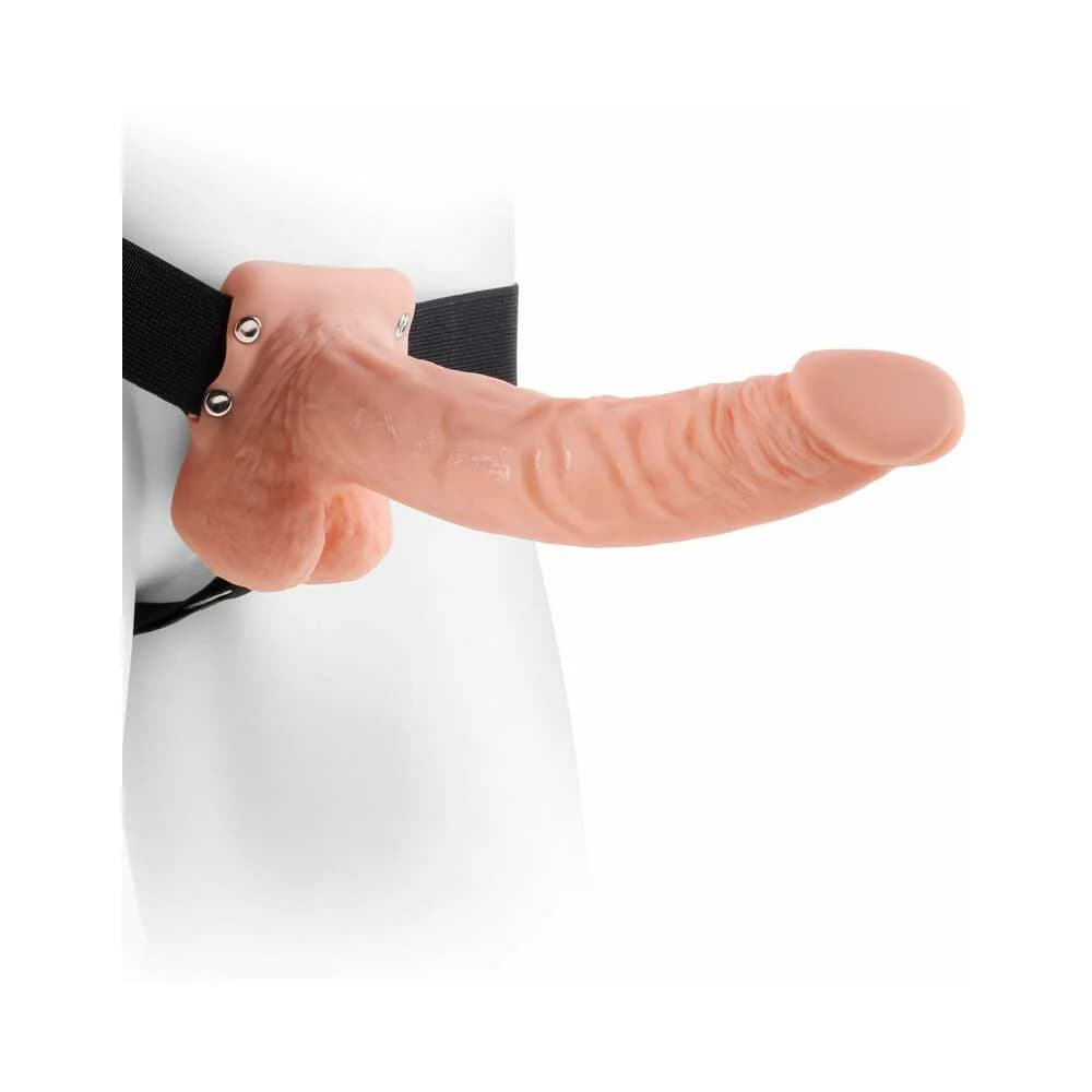 Fetish Fantasy Series 9 in. Hollow Strap-On with Balls Light/Black thumbnail