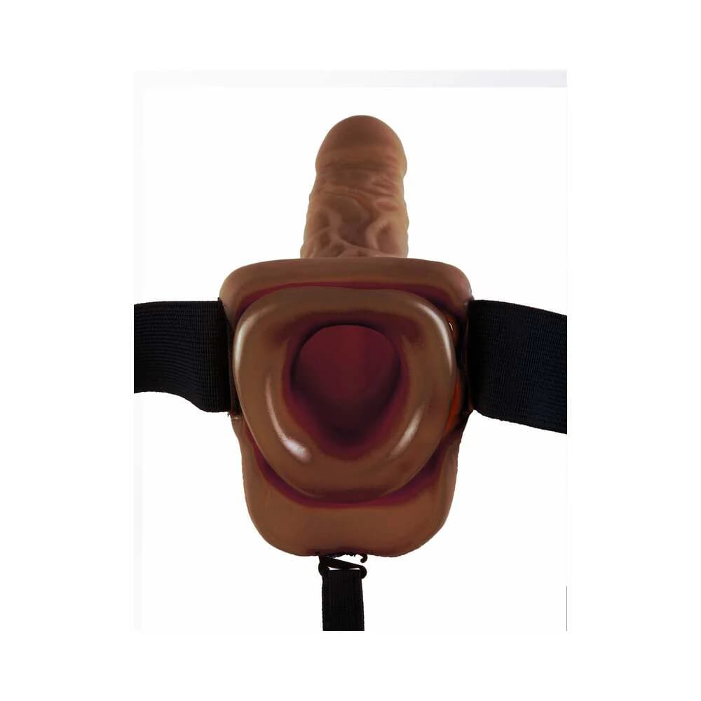 Fetish Fantasy Series 9 in. Hollow Strap-On with Balls Brown/Black thumbnail