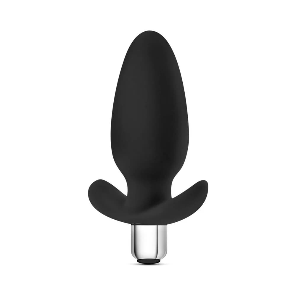 Luxe Little Thumper Vibrating Silicone Anal Plug Black thumbnail