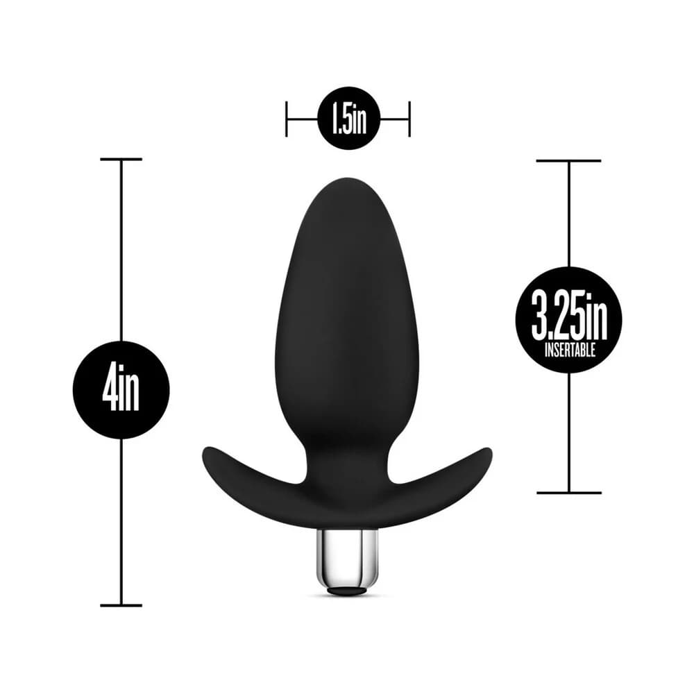 Luxe Little Thumper Vibrating Silicone Anal Plug Black thumbnail