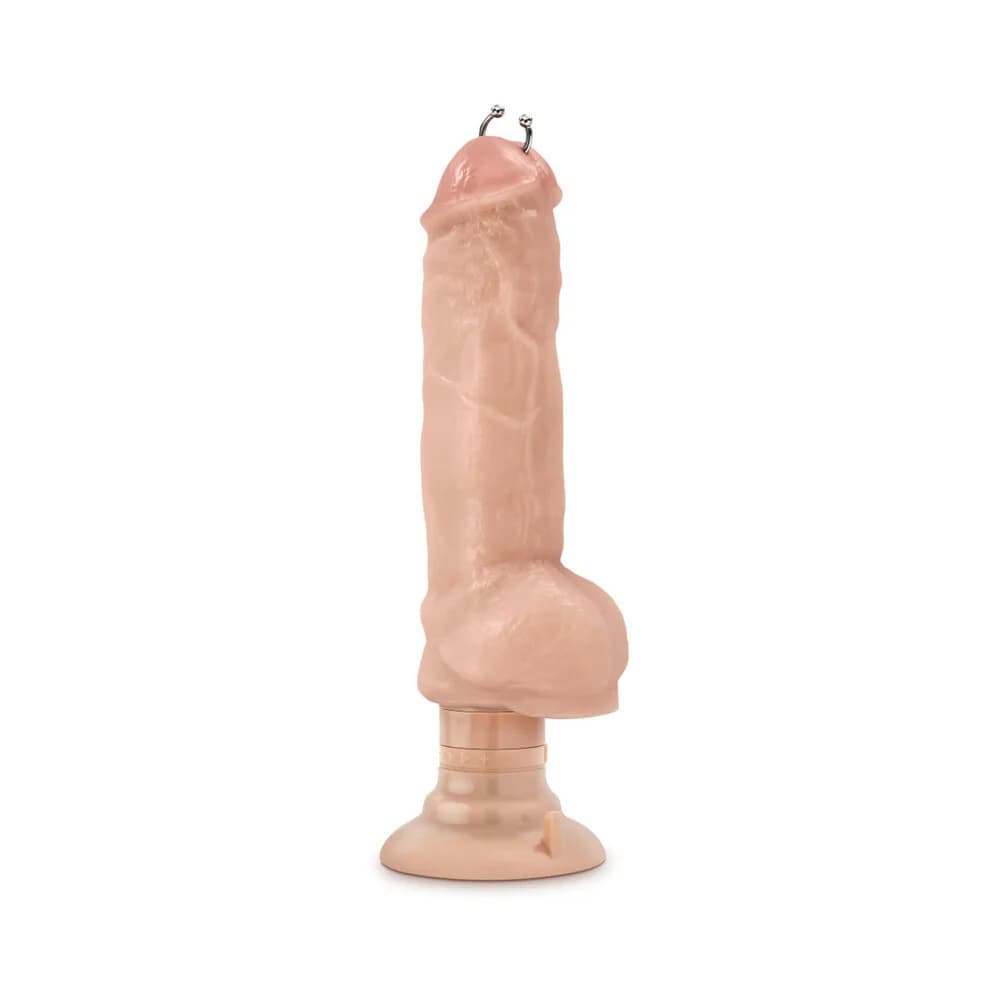 Loverboy Bad Boy Next Door Pierced 11 in. Vibrating Dildo with Balls Beige thumbnail