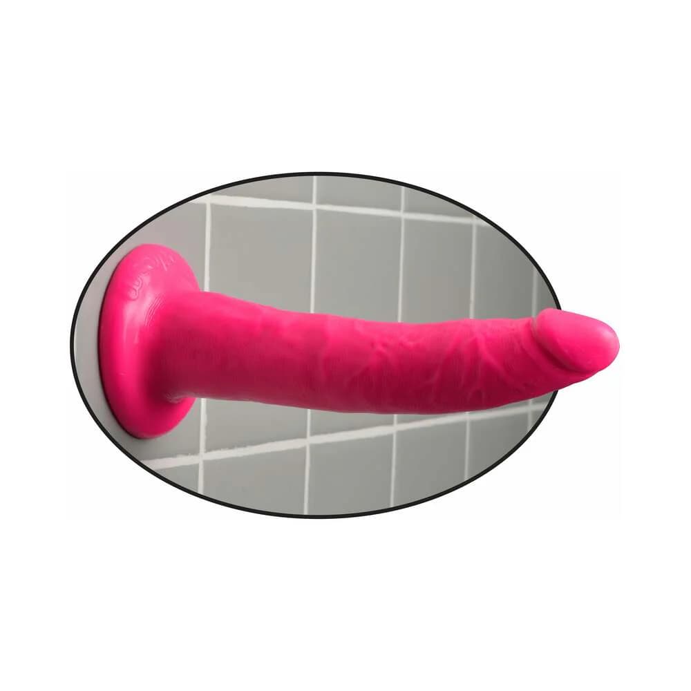 Dillio 7 in. Slim Realistic Dildo With Suction Cup Pink thumbnail