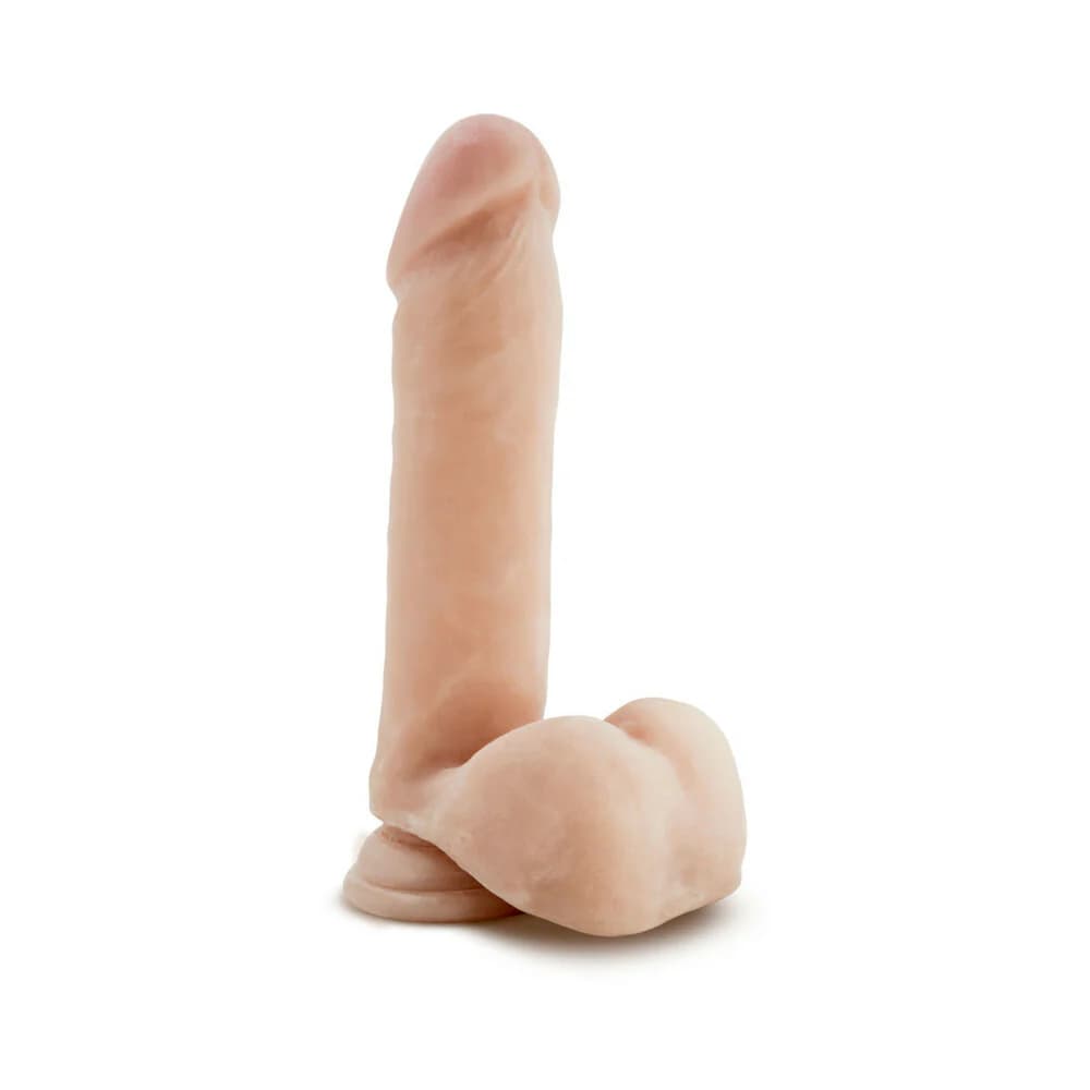 Au Naturel 8 in. Posable Dual Density Dildo with Balls Beige thumbnail