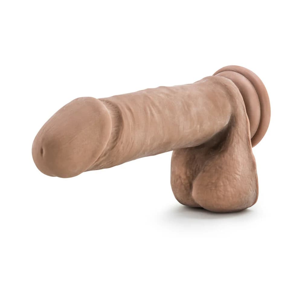 Au Naturel 8 in. Posable Dual Density Dildo with Balls Tan thumbnail